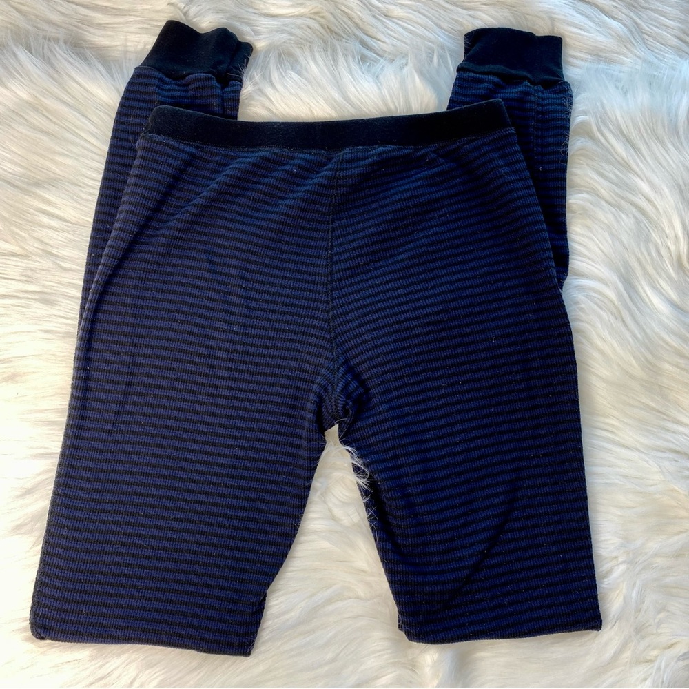 Splendid Navy and Black Striped Thermal Pajama Leggings - Picture 3 of 4